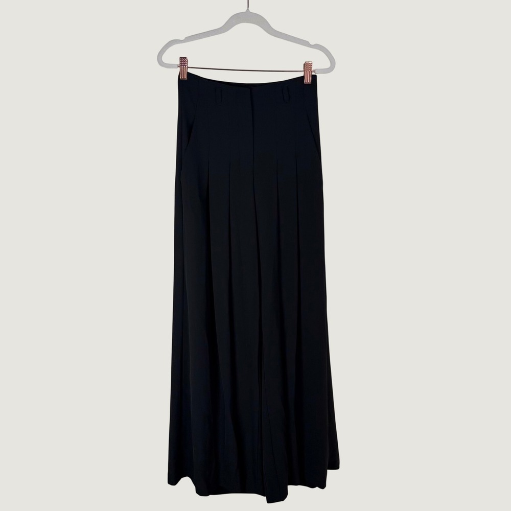 Imperial XXS Black Wide Leg Pleated Trousers Pants Italy 25x30 Luxury Chic